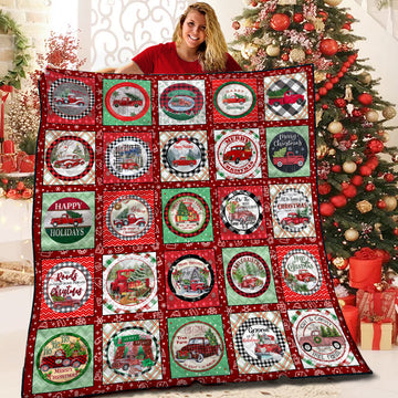 litzzy Christmas Truck BBB101137HT Fleece Blanket Quilt Blanket   