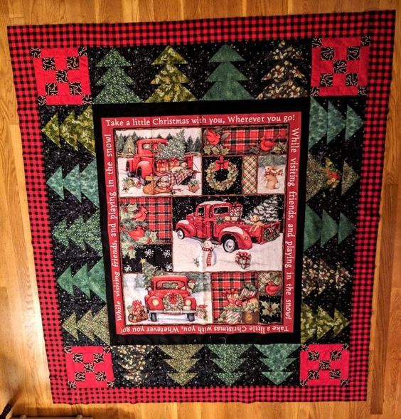 litzzy Christmas Truck CLA1010220Q Fleece Blanket Quilt Blanket   