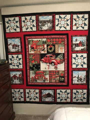 litzzy Christmas Truck CLA1010221Q Fleece Blanket Quilt Blanket   