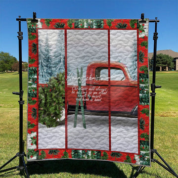 litzzy Christmas Will Always Be As Long As We Stand Heart By Heart And Hand In Hand GS-LD1010TT Fleece Blanket Quilt Blanket   