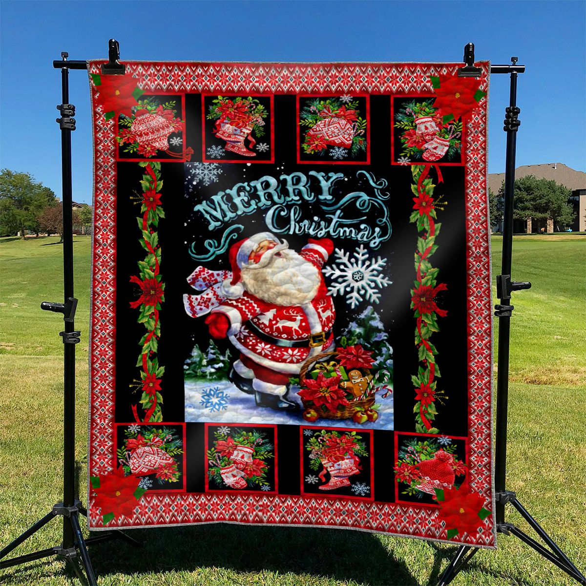 litzzy Christmas YH2510092 Fleece Blanket Quilt Blanket   