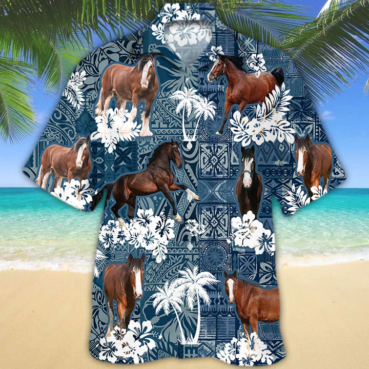 litzzy Clydesdale Horse Hawaiian Shirt - Aloha shirt Hawaiian Hawaii Shirt For Summer Hawaii Shirt   