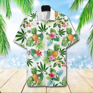 litzzy Cool Weed Tropical Forest Design Hawaiian Shirt - Aloha shirt Hawaiian Hawaii Shirt For Summer Hawaii Shirt   