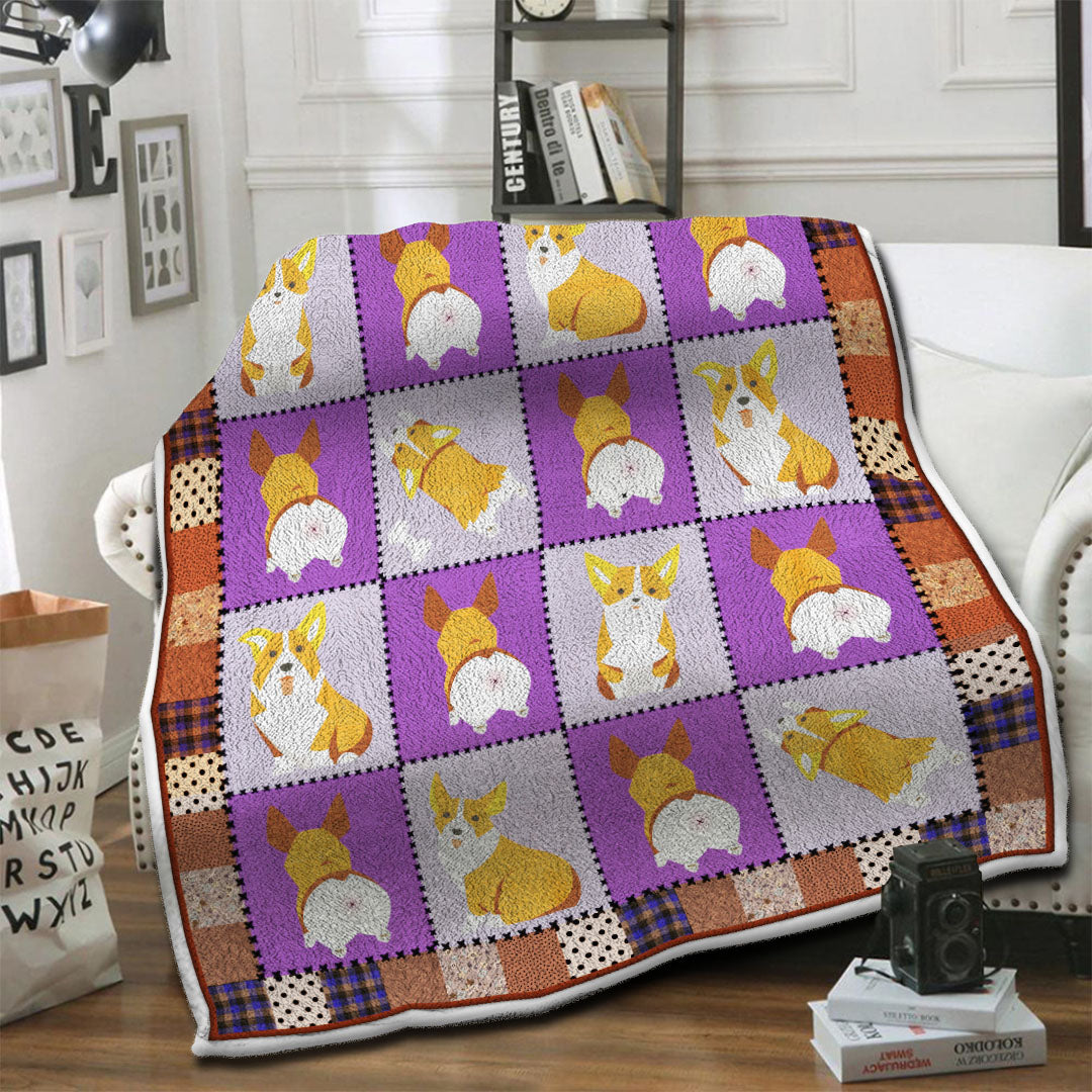 litzzy Corgi Fleece Blanket HST1910573 Fleece Blanket   