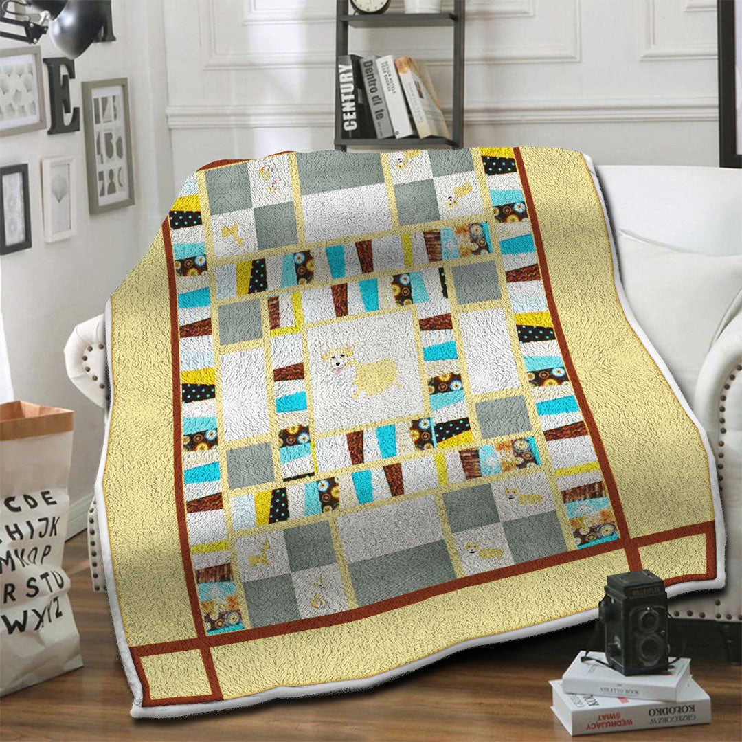 litzzy Corgi HQT1610747 Fleece Blanket Fleece Blanket   