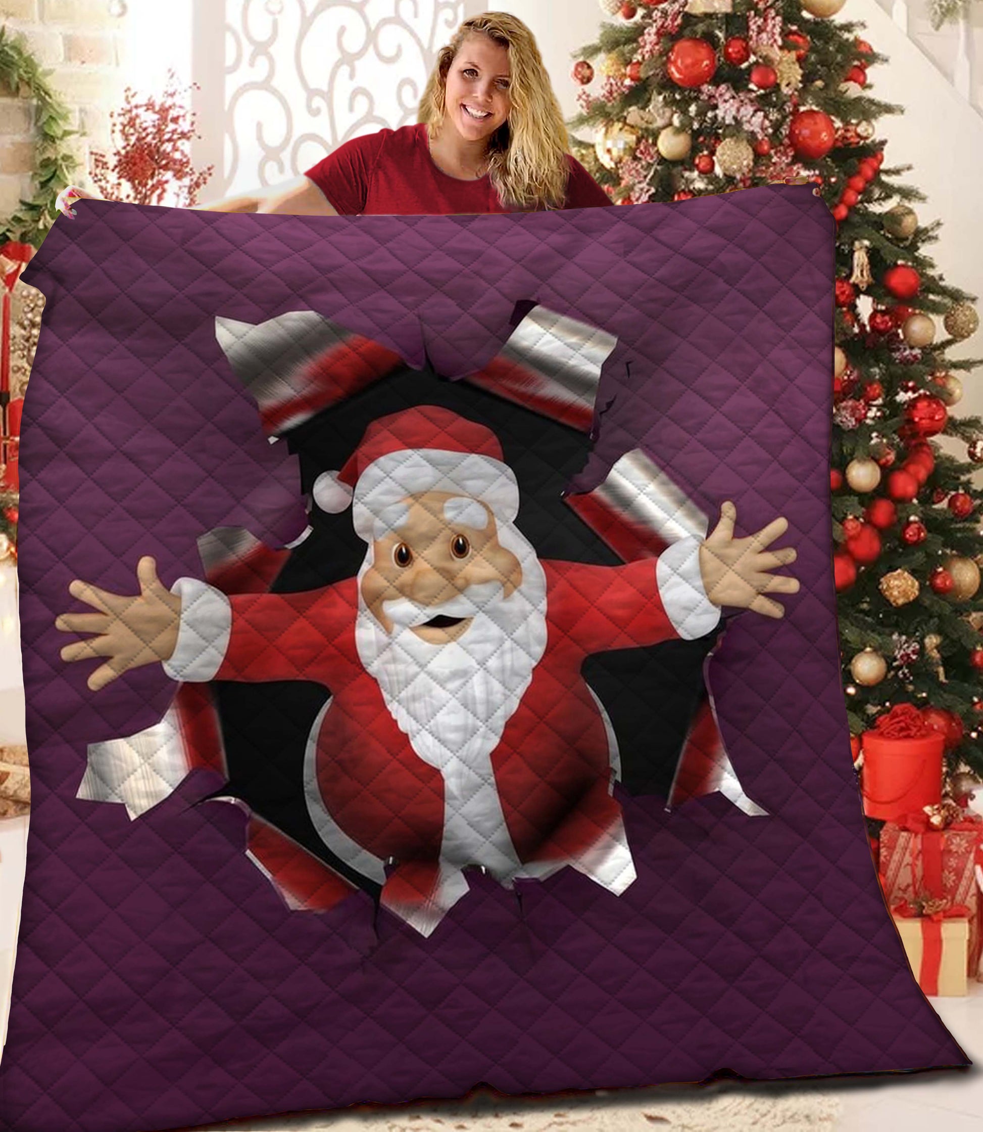 litzzy Cozy Christmas Fleece Blanket CCC2610939 Quilt Blanket   