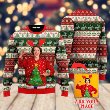 litzzy Custom Photo On Vintage Tacky Custom Christmas Sweaters | For Men & Women | UP1005 - Ugly Sweater Gift For Lover sweater   