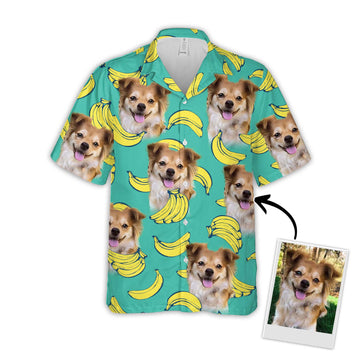 litzzy Custom Banana Pattern Short-Sleeve Hawaiian Shirt (Mint Color) Hawaii Shirt   