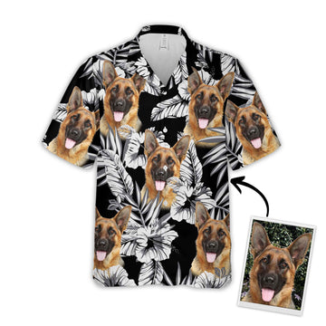 litzzy Custom Flowers Pattern Short-Sleeve Hawaiian Shirt (Black Color) Hawaii Shirt   