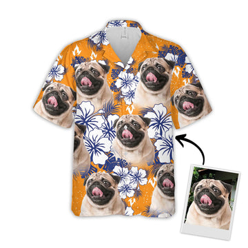 litzzy Custom Flowers Pattern Short-Sleeve Hawaiian Shirt (Orange Color) Hawaii Shirt   