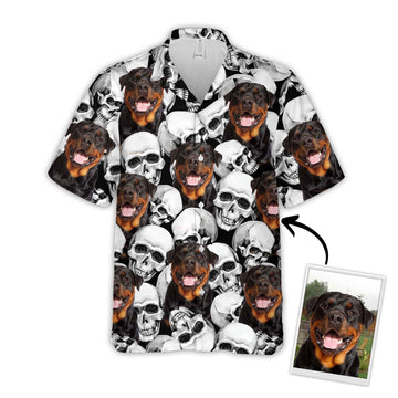 litzzy Custom Skull Short-Sleeve Hawaiian Shirt Hawaii Shirt   