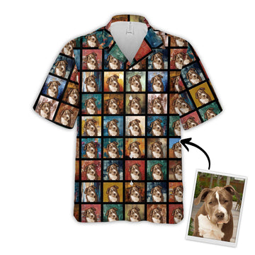 litzzy Custom Square Portrait Pattern Short-Sleeve Hawaiian Shirt Hawaii Shirt   