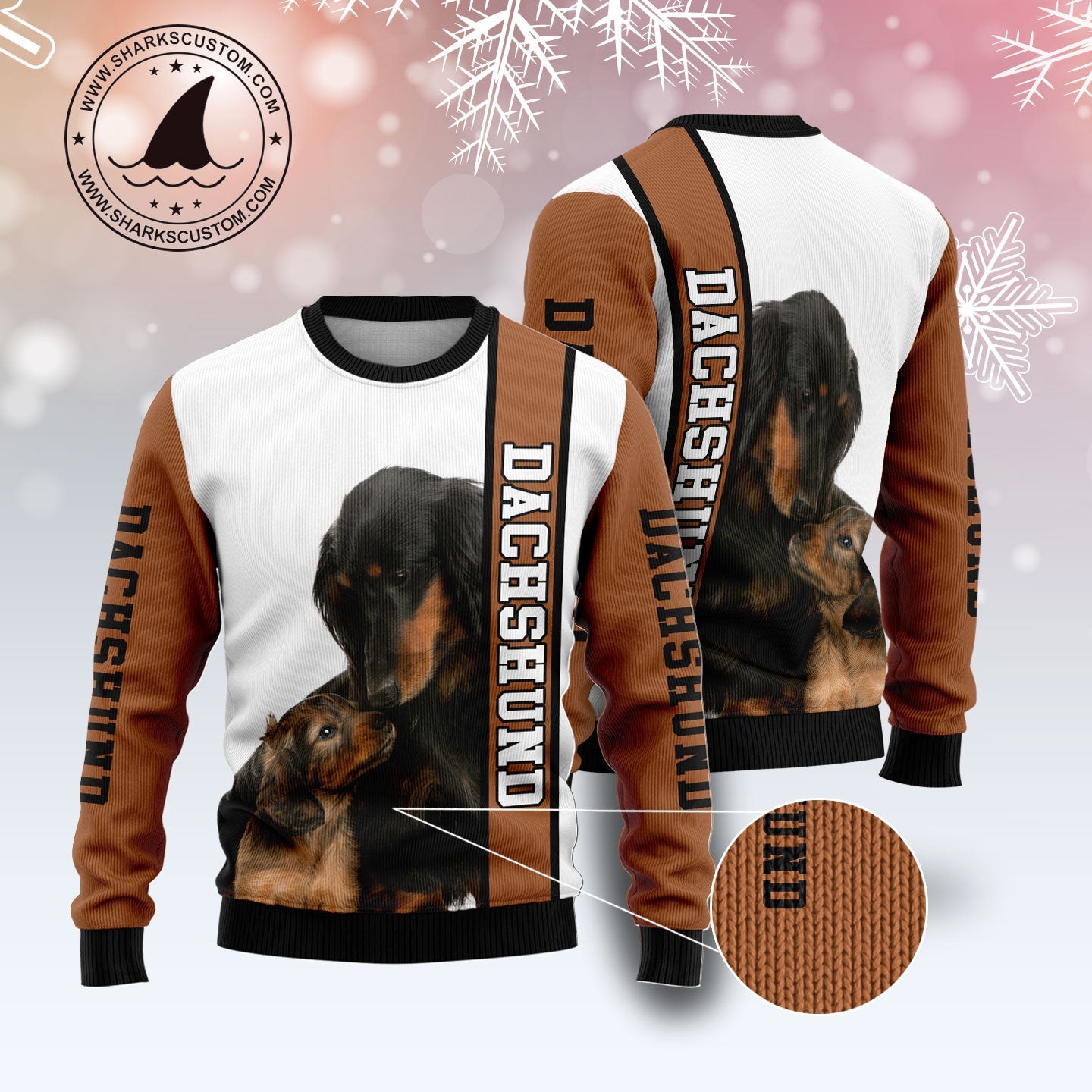 litzzy Rescued Dachshund D1011 Ugly Christmas Sweater -  Best Gift For Christmas, Noel Malalan - Christmas Signature sweater   