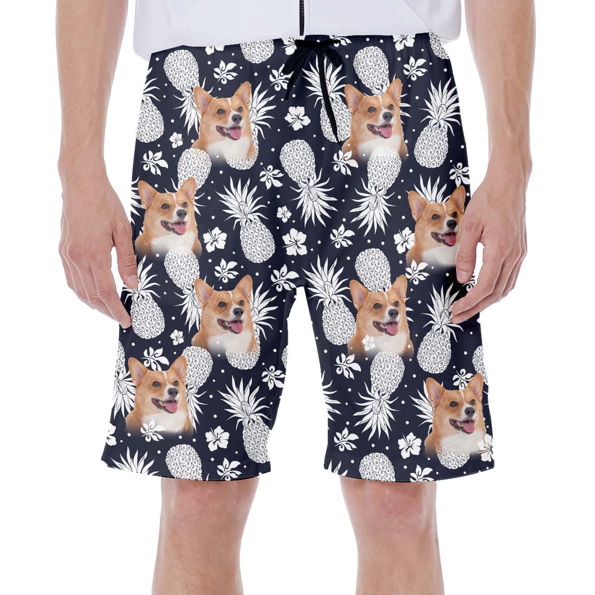 litzzy Hawaiian Custom Pineapple Pattern Short (Dark Navy Color) Hawaii Shirt   