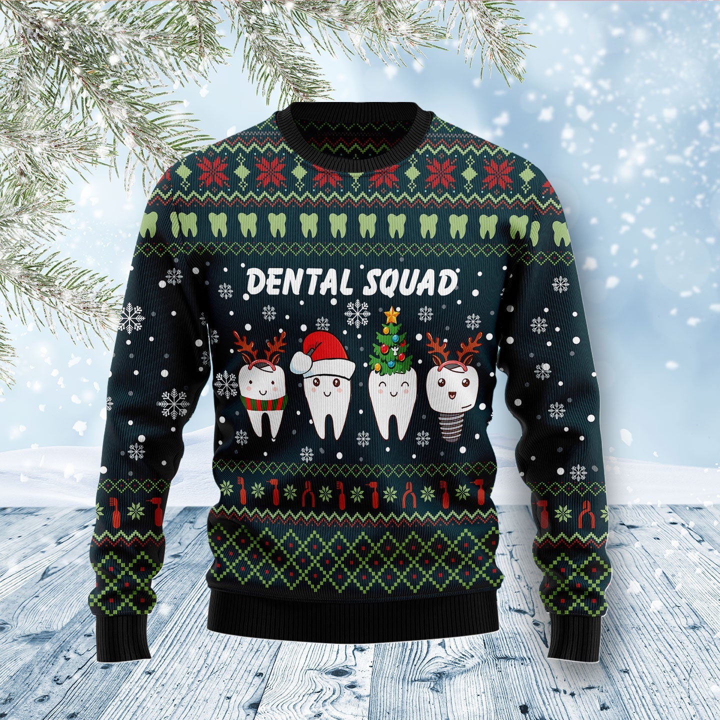 litzzy Dental Squad D1211 Ugly Christmas Sweater -  Best Gift For Christmas, Noel Malalan - Christmas Signature sweater   