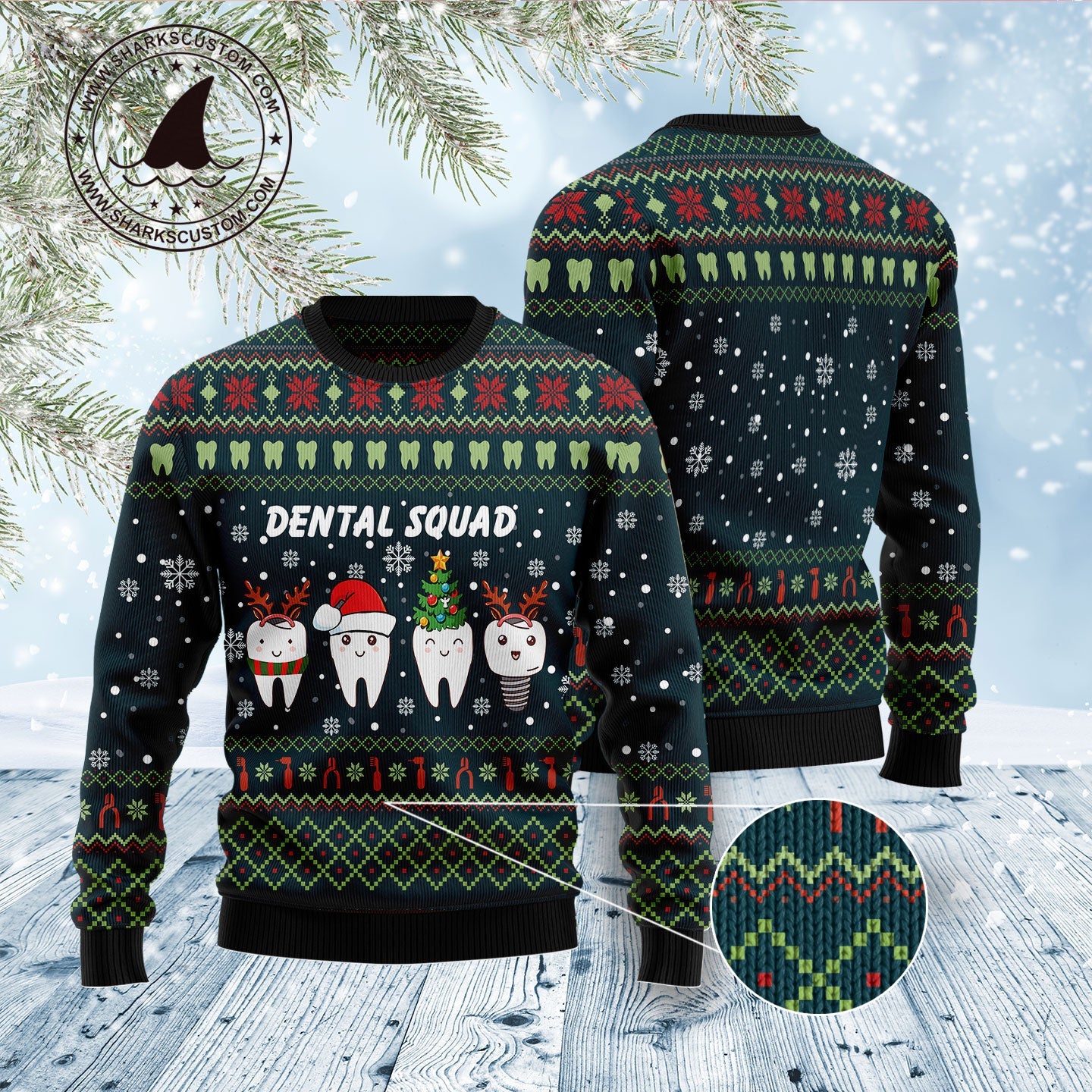 litzzy Dental Squad D1211 Ugly Christmas Sweater -  Best Gift For Christmas, Noel Malalan - Christmas Signature sweater   