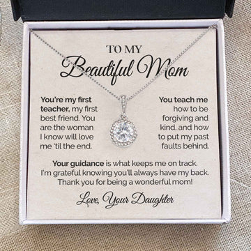 litzzy To My Beautiful Mom - You're My First Teacher - Eternal Hope Necklace Jewelry   