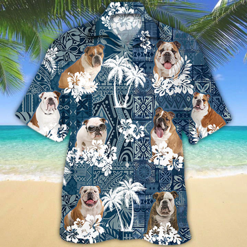 litzzy English Bulldog Hawaiian Shirt - Aloha shirt Hawaiian Hawaii Shirt For Summer Hawaii Shirt   