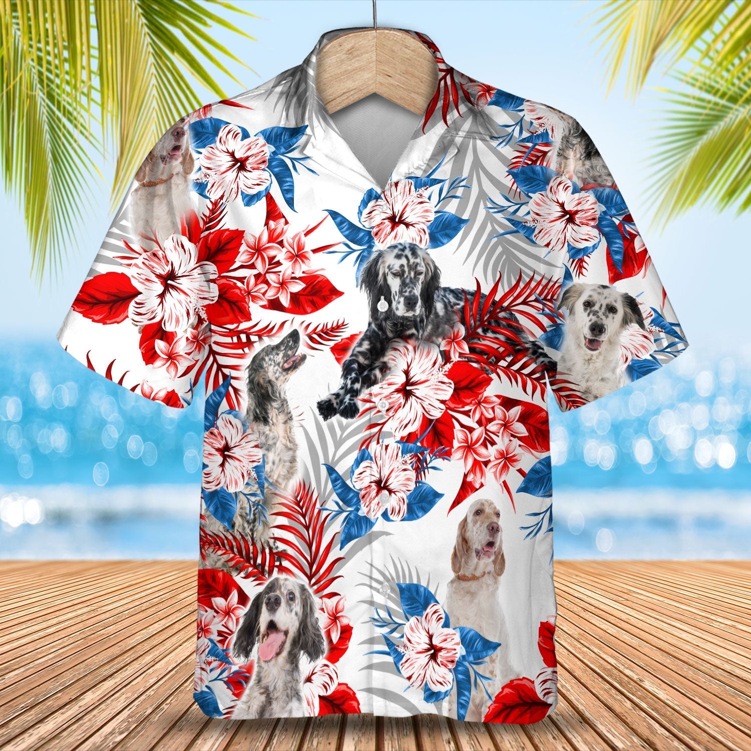litzzy English Setter Hawaiian Shirt - Summer aloha shirt, Hawaiian shirt for Men and women - Aloha shirt Hawaiian Hawaii Shirt For Summer Hawaii Shirt   