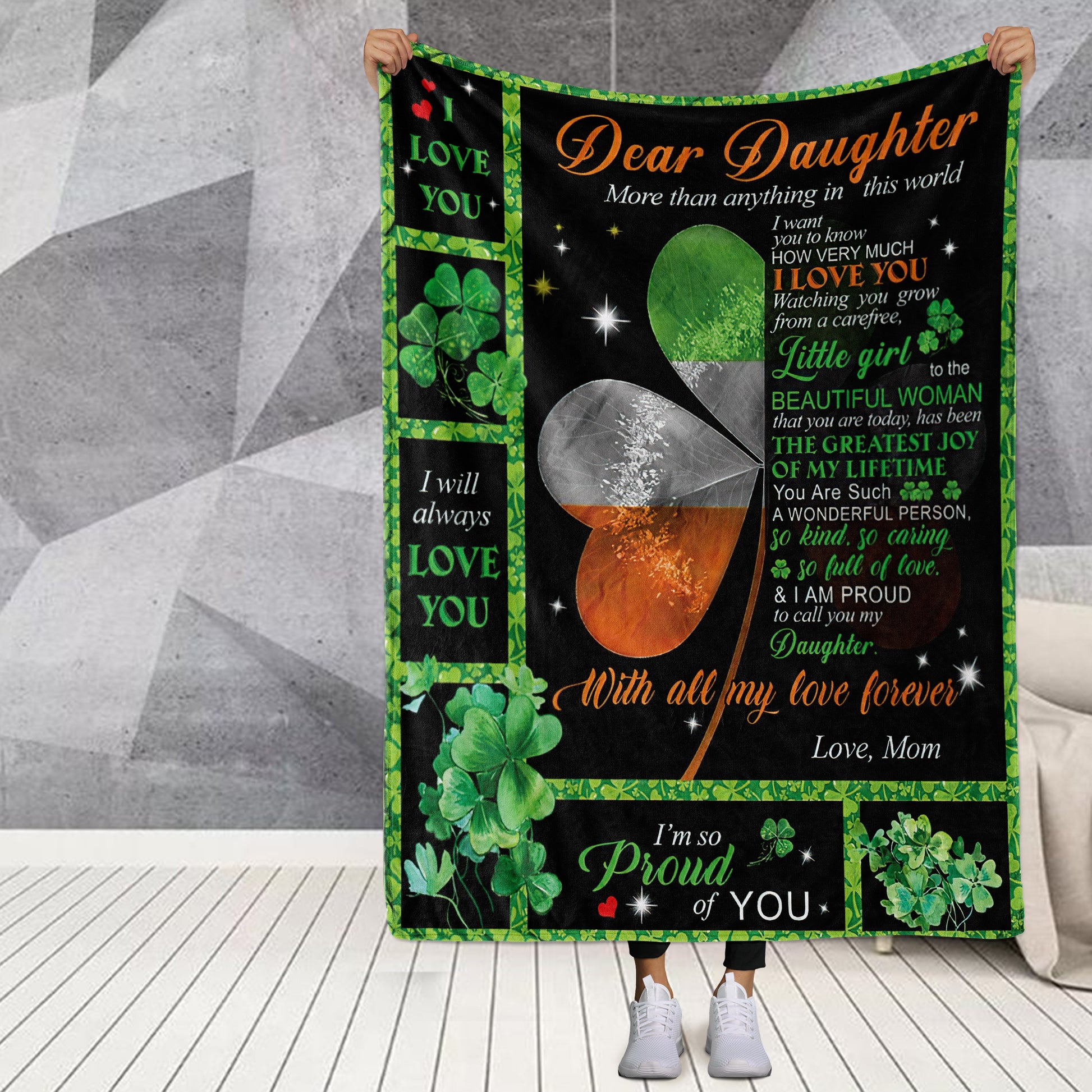 litzzy Dear Daughter Pt'S Day Fleece Blanket - Tltm1901211 Quilt Blanket 50x60  