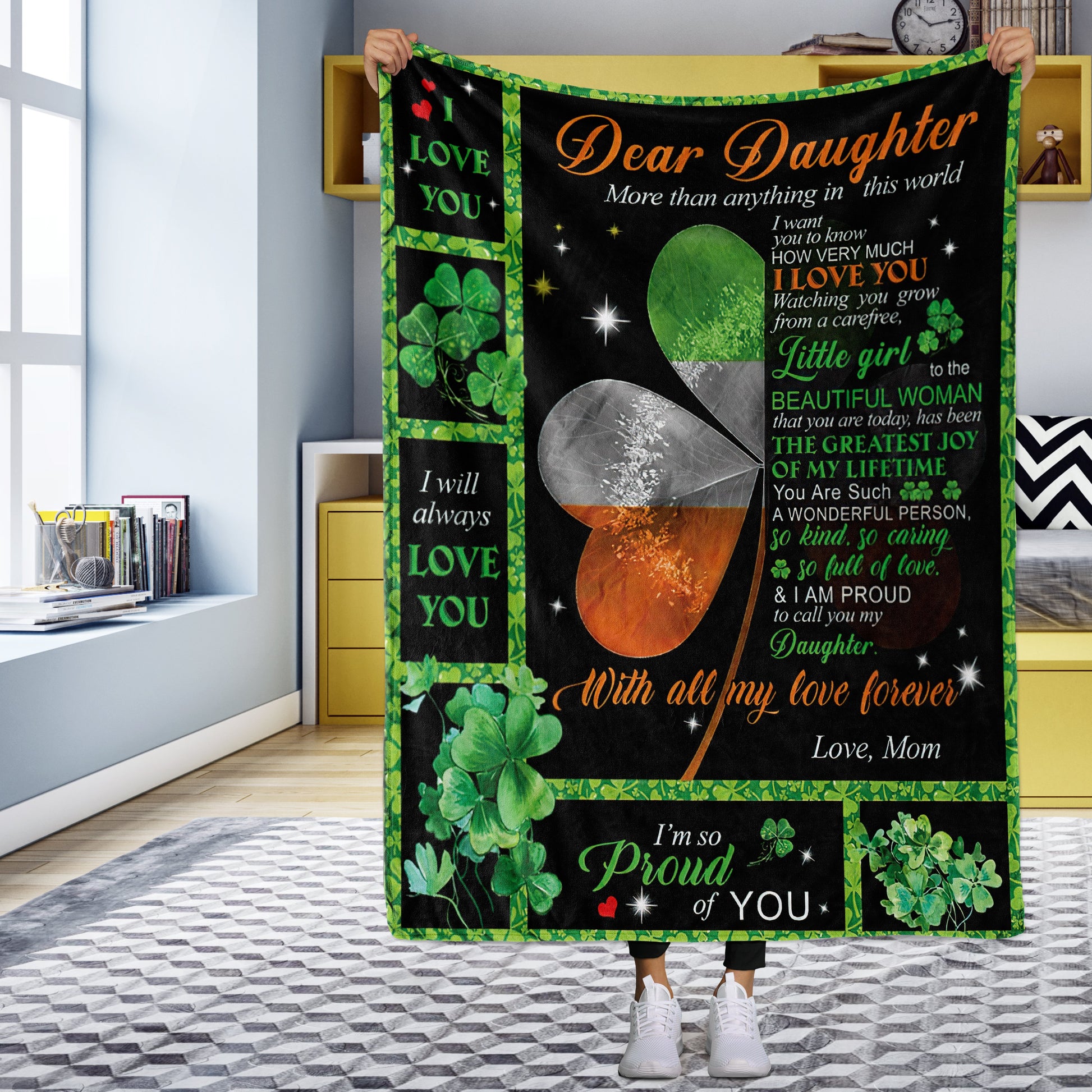 litzzy Dear Daughter Pt'S Day Fleece Blanket - Tltm1901211 Quilt Blanket   