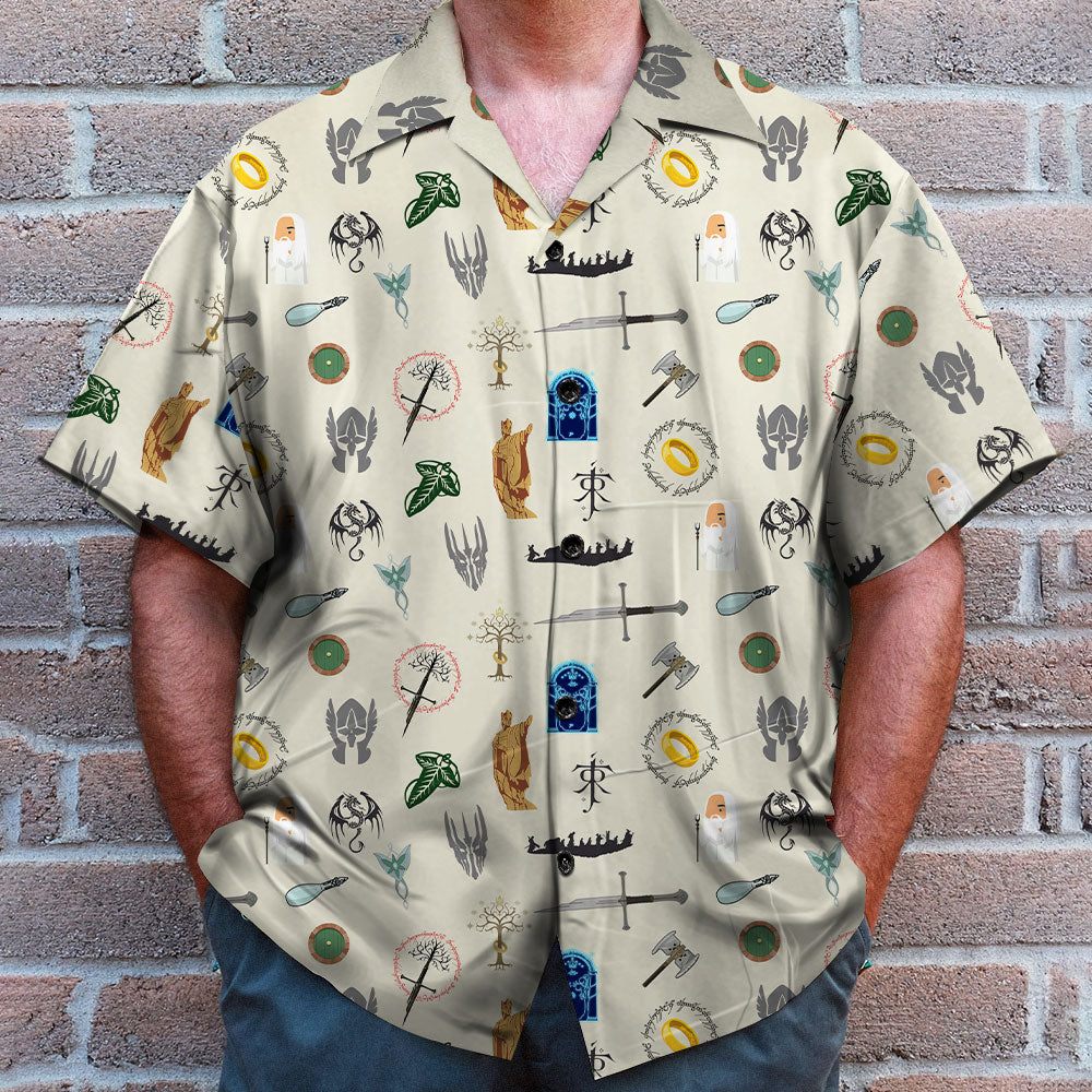 litzzy LOTR Pattern Hawaiian Shirt - Cartoon Style Hawaiian Shirt For Men, Woman, Litzzy Aloha Shirt Hawaiian Shirt   