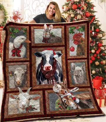 litzzy Farmer Christmas AAA101104TA Fleece Blanket Quilt Blanket   