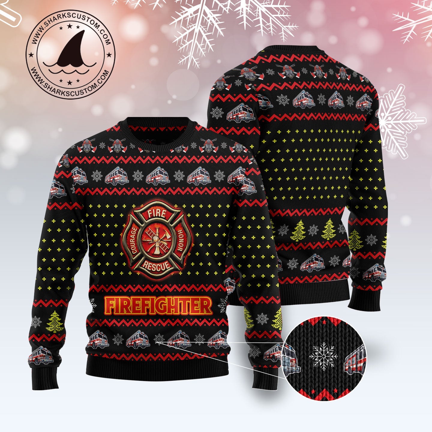 litzzy Firefighter Lover TG51019 - Ugly Christmas Sweater -  Best Gift For Christmas, Noel Malalan - Christmas Signature sweater   