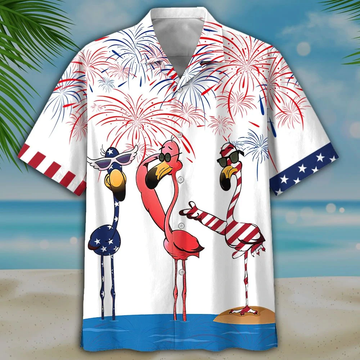 litzzy Flamingo Hawaiian Shirt - Independence Day Is Coming - Aloha shirt Hawaiian Hawaii Shirt For Summer Hawaii Shirt   