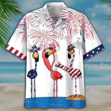 litzzy Flamingo Hawaiian Shirt, Flowers Flamingo Aloha Shirt, Men's Hawaiian Shirt Button Down Short Sleeves - Aloha shirt Hawaiian Hawaii Shirt For Summer Hawaii Shirt Style 1 XS 