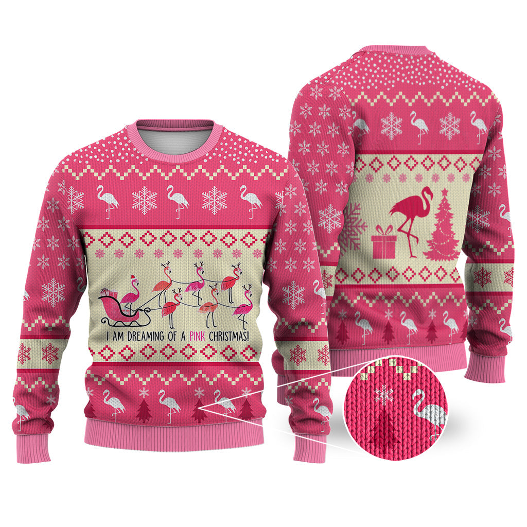 litzzy Flamingo Reindeer Christmas Sweater Christmas Knitted Print Sweatshirt - Best Gift For Christmas, Noel Malalan - Ugly Christmas Sweater Sweater Adults XS 