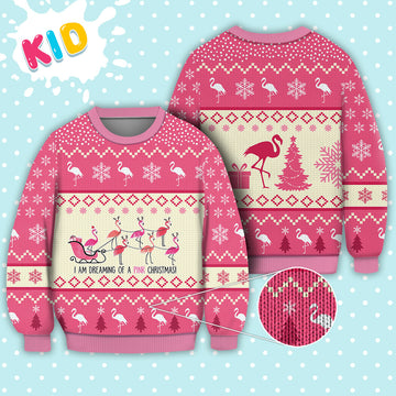 litzzy Flamingo Reindeer Christmas Sweater Christmas Knitted Print Sweatshirt - Best Gift For Christmas, Noel Malalan - Ugly Christmas Sweater Sweater Kid XS 