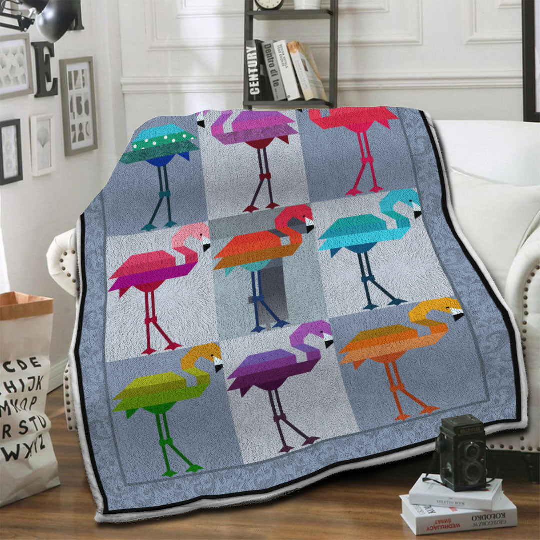 litzzy Flamingo Fleece Blanket HST19101280 Fleece Blanket   