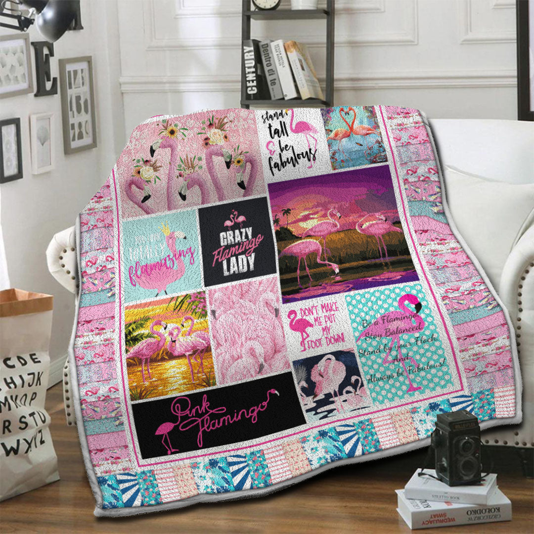 litzzy Flamingo Fleece Blanket HST19101281 Fleece Blanket   