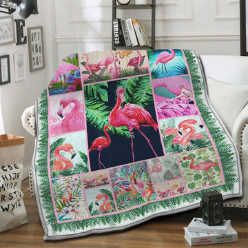 litzzy Flamingo Fleece Blanket HST19101282 Fleece Blanket   