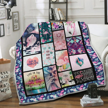 litzzy Flamingo Fleece Blanket HST19102800 Fleece Blanket   