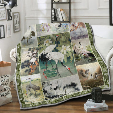 litzzy Flamingo HQT1410171 Fleece Blanket Fleece Blanket   