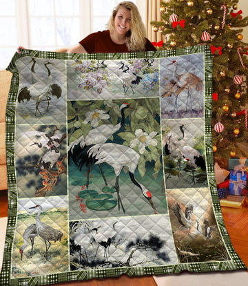 litzzy Flamingo Fleece Blanket HQT201151 Quilt Blanket   
