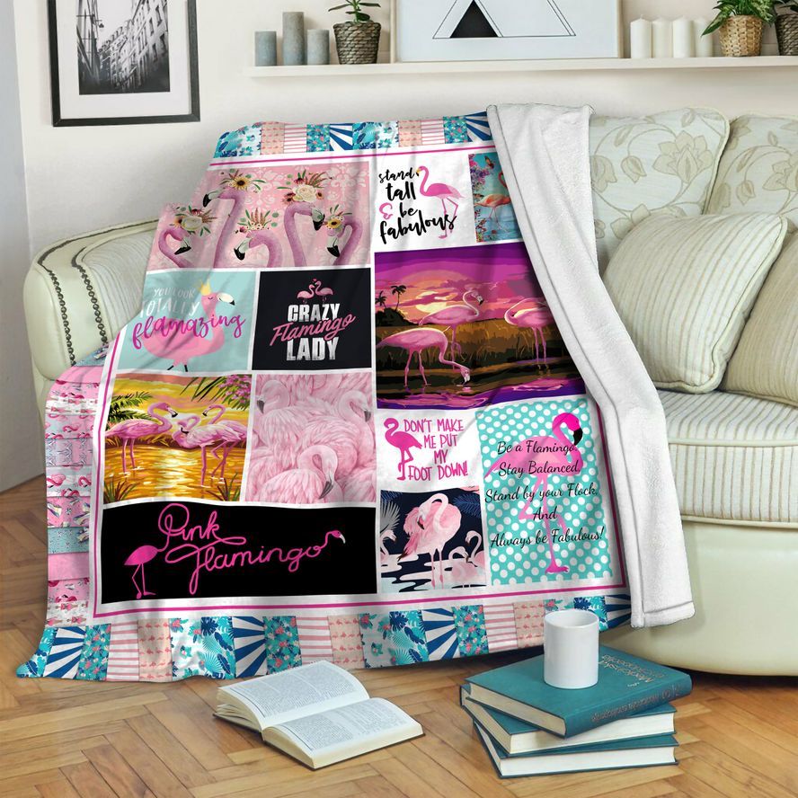litzzy Flamingo Fleece Blanket HST19101281 Fleece Blanket   