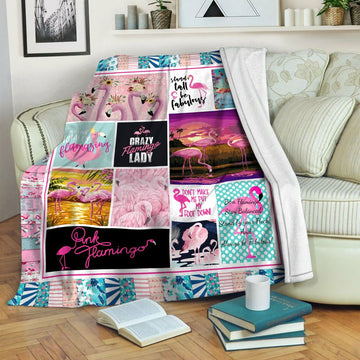 litzzy Flamingo Fleece Blanket HST19101281 Fleece Blanket   