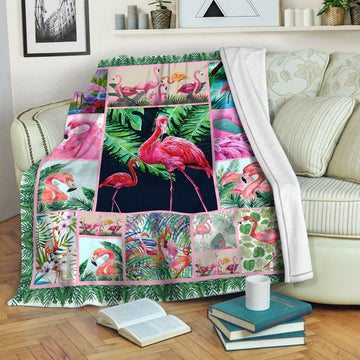 litzzy Flamingo Fleece Blanket HST19101282 Fleece Blanket   