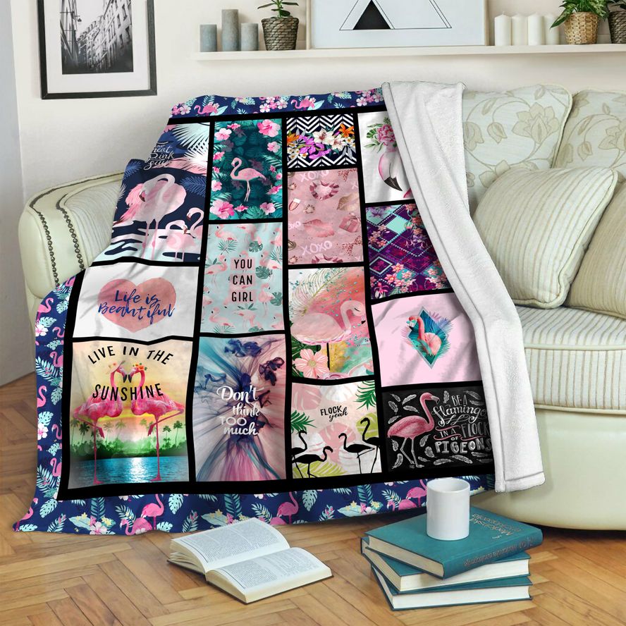 litzzy Flamingo Fleece Blanket HST19102800 Fleece Blanket   