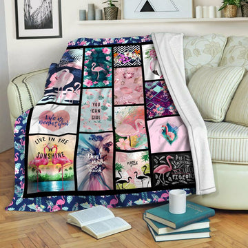 litzzy Flamingo Fleece Blanket HST19102800 Fleece Blanket   