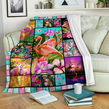 litzzy Flamingo Fleece Blanket HST1910874 Fleece Blanket   