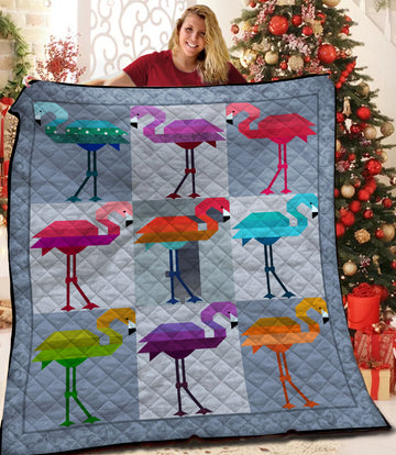 litzzy Flamingo Fleece Blanket HST19101280 Quilt Blanket   