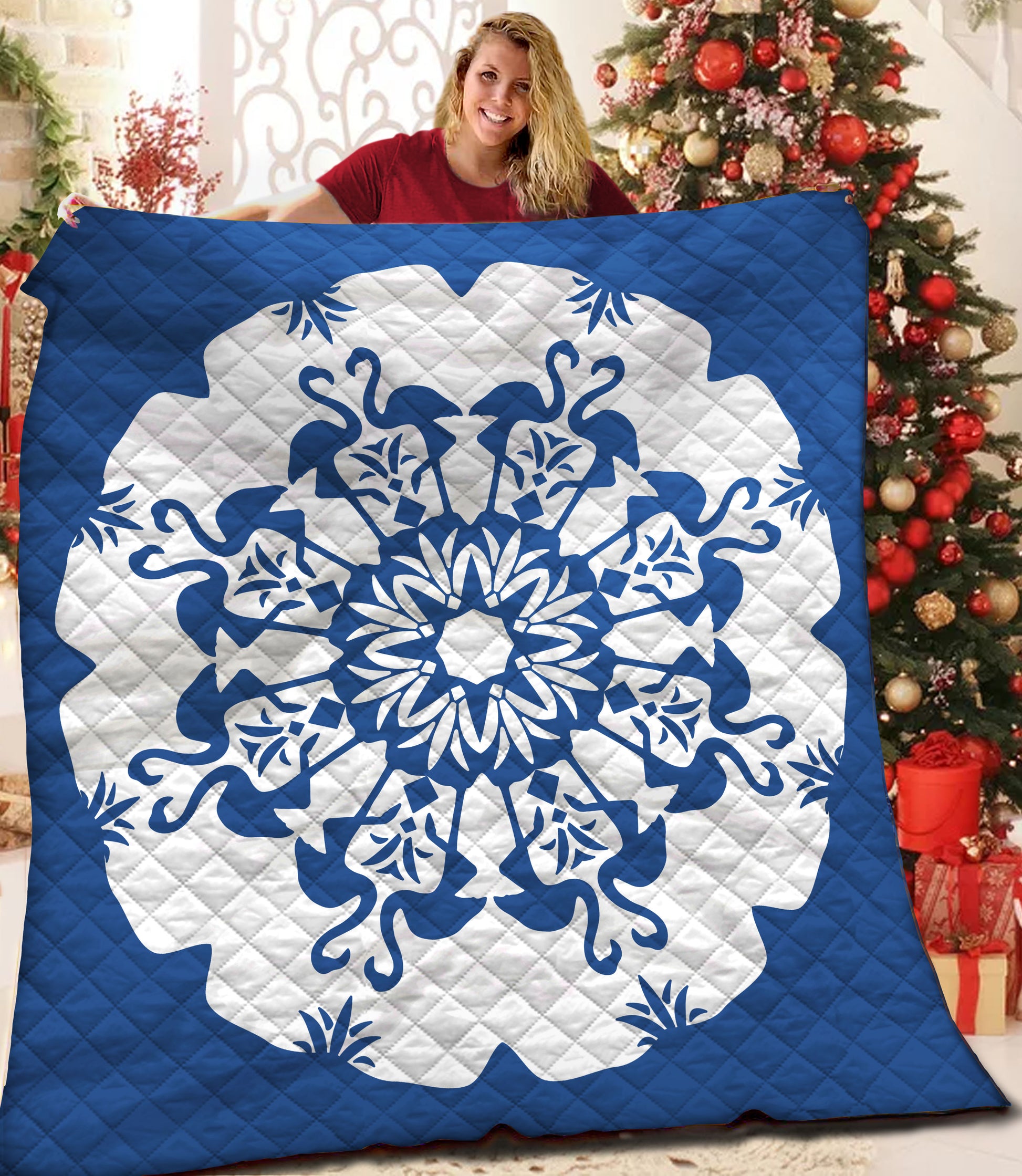 litzzy Flamingo Fleece Blanket HST19102801 Quilt Blanket   