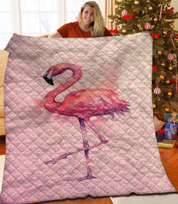 litzzy Flamingo Fleece Blanket HST25102637 Quilt Blanket   