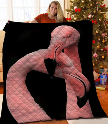 litzzy Flamingo Fleece Blanket HST25102640 Quilt Blanket   