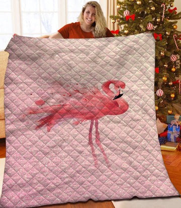 litzzy Flamingo Fleece Blanket HST25102643 Quilt Blanket   
