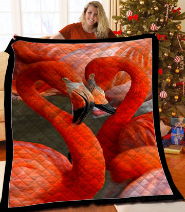 litzzy Flamingo Fleece Blanket HST25102644 Quilt Blanket   